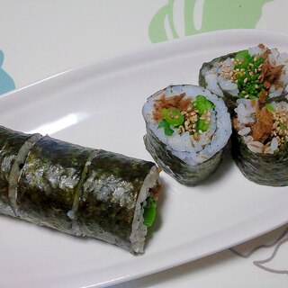魚の甘煮と菜の花の巻き寿司＋＋